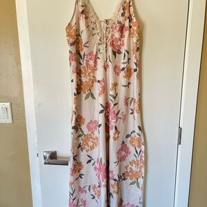 Free People Floral Slip Dress with Lace Detail